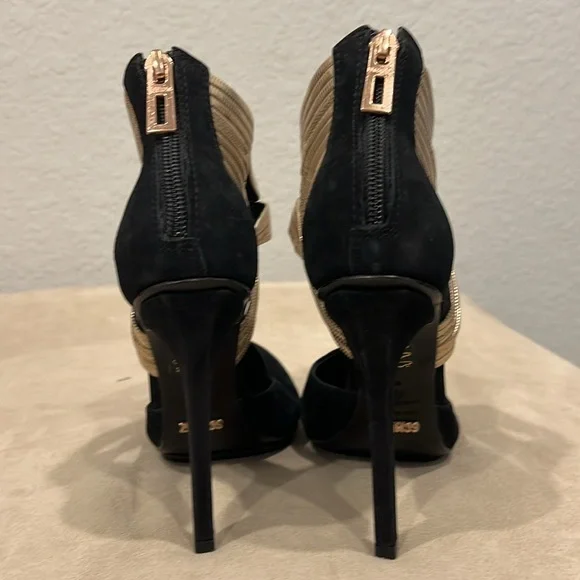 SCHUTZ Bismah Cut Out Suede Pump Black Size 7.5 - Picture 5 of 9